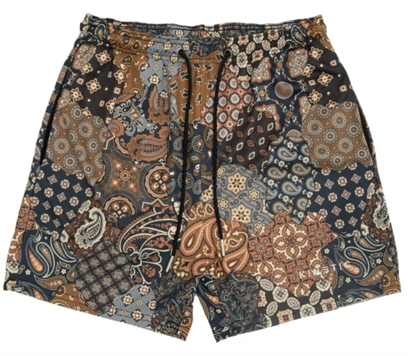 Summer New men short pant Rose Design Casual Shorts Street Hip Hop Fitness Polyester Fast Dry Breathable Embroidery Men Shorts