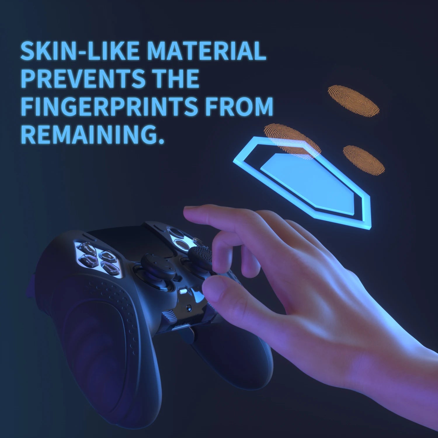 PlayVital Anti-Slip Silicone Cover Case for ps5 Edge Controller, Rubber Protector with Thumb Grip Caps - Guardian Edition Series