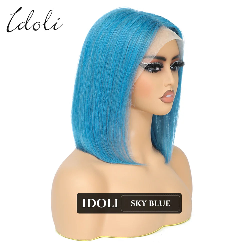 P27/613 Lace Front Wig Human Hair 13x4 Wear And Go Glueless Wigs Human Hair HD Blonde Highlight Lace Front BOB Wig Human Hair