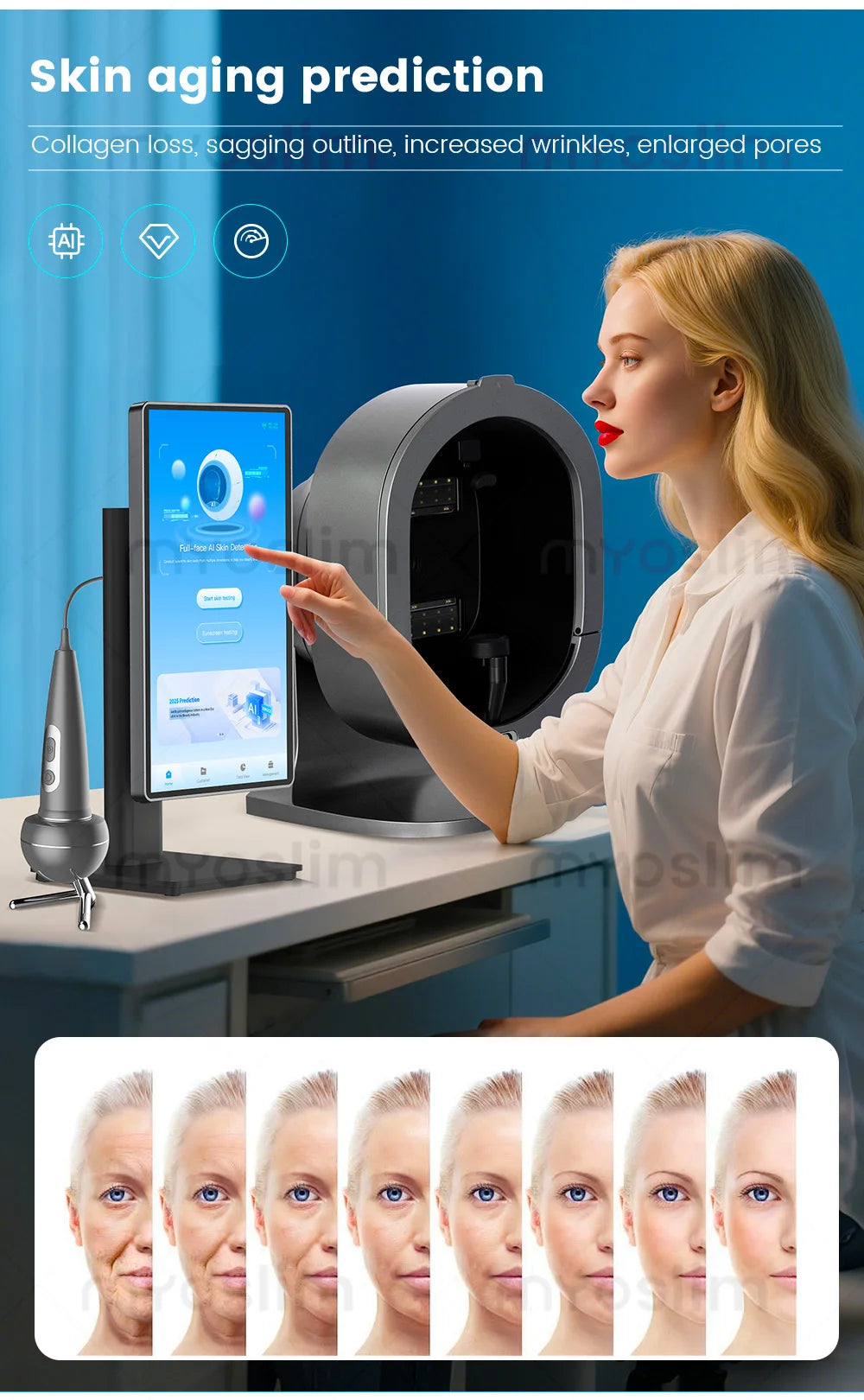 X5/X5 Pro AI Skin Image Analya Intelligence Deep Facial Skin Analysis Detector Follicle Testing Skin Analysis Magnifier
