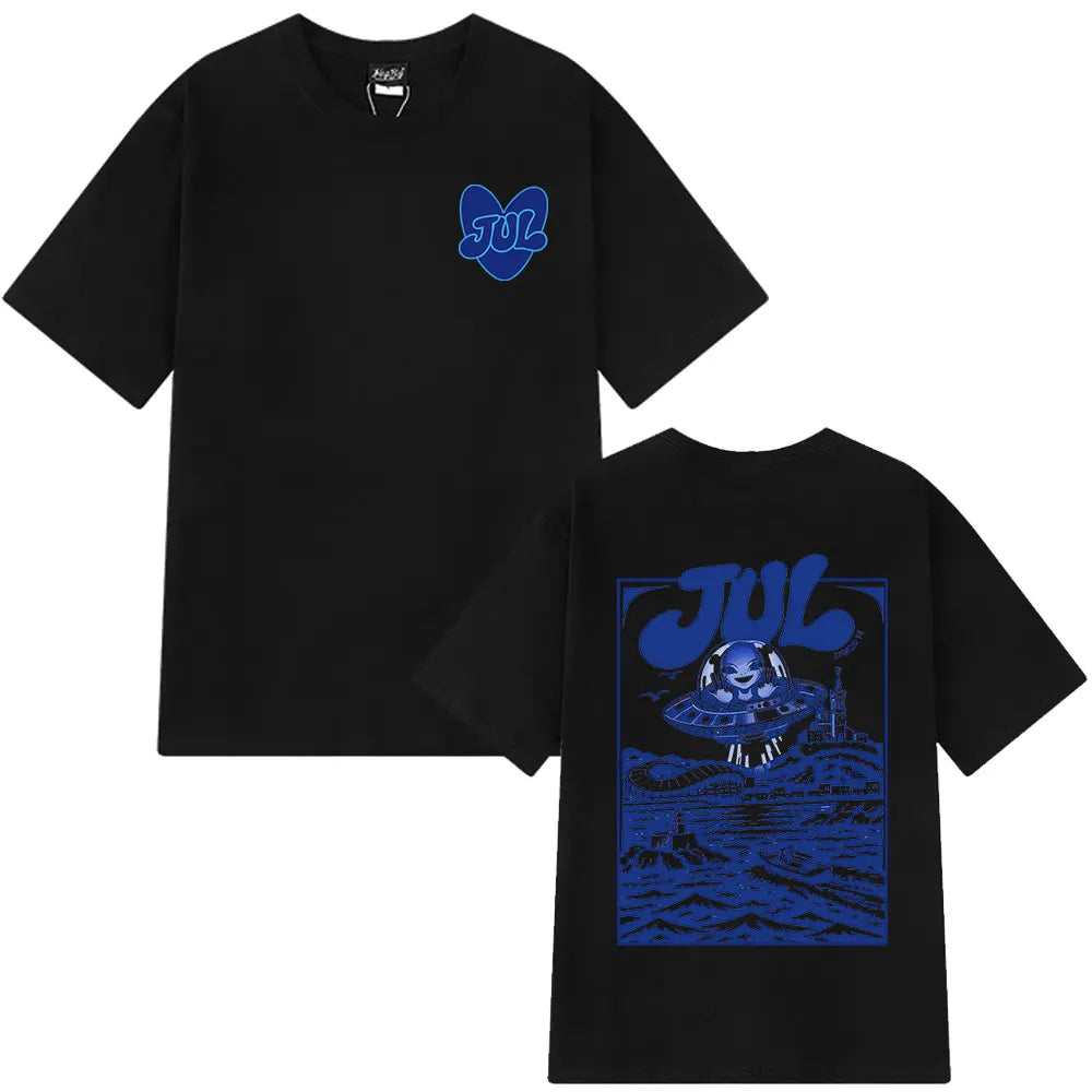 Rapper Jul Graphic T-shirt Men's Women Clothing Fashion Hip Hop Y2K Top Casual Cotton Short Sleeve Oversized T-shirts Streetwear
