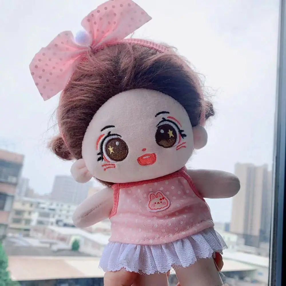 Head Cover 20cm Cotton Doll Dress Shoulder Strap Skirt Hoodies Cotton Doll Clothes DIY Dress Up Sweet Plush Toy Clothes