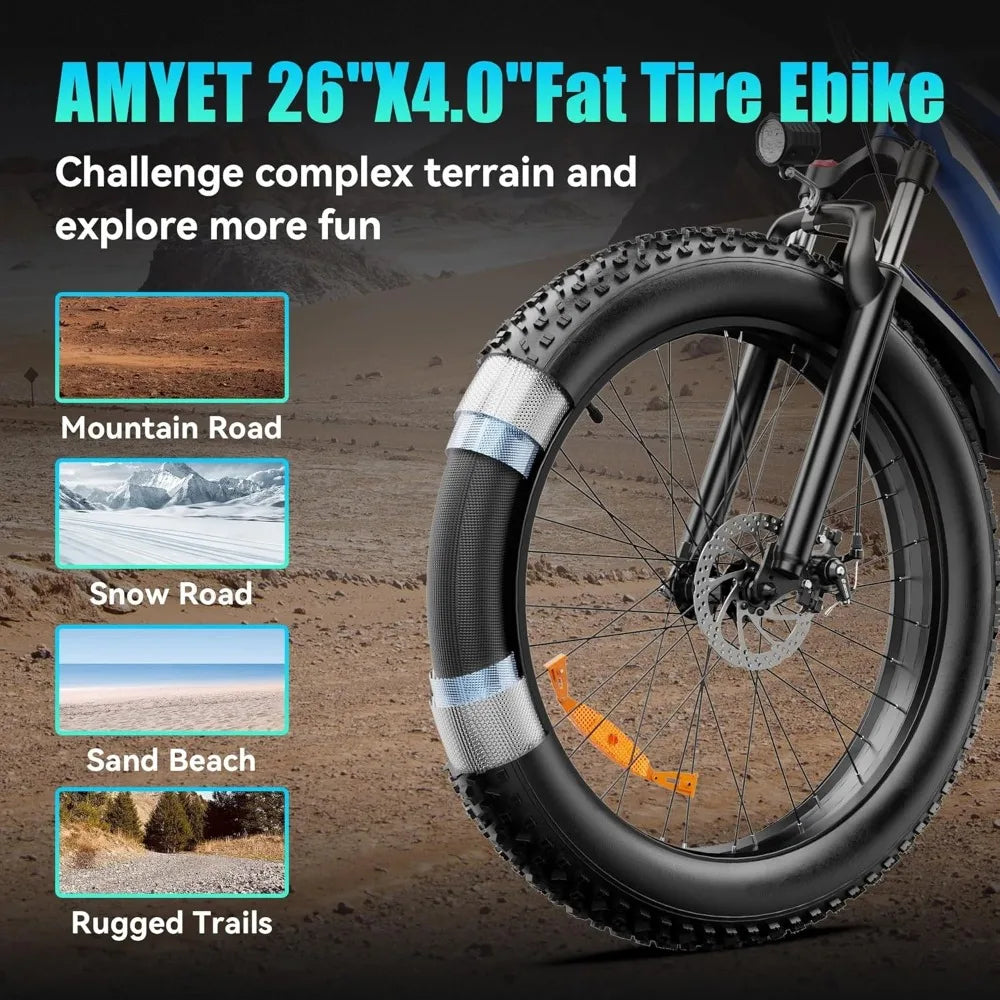 Electric Bike for Adults Peak 1500W Electric Bicycle 48V 15AH (720WH) Battery Electric Bike 26" Fat Tire Mountain,Customized