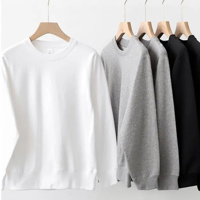 360g Heavyweight Cotton Sweater Solid Color Loose Relaxed Men's and Women's Pullover Hoodies Women