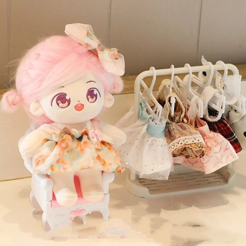 Head Cover 20cm Cotton Doll Dress Shoulder Strap Skirt Hoodies Cotton Doll Clothes DIY Dress Up Sweet Plush Toy Clothes