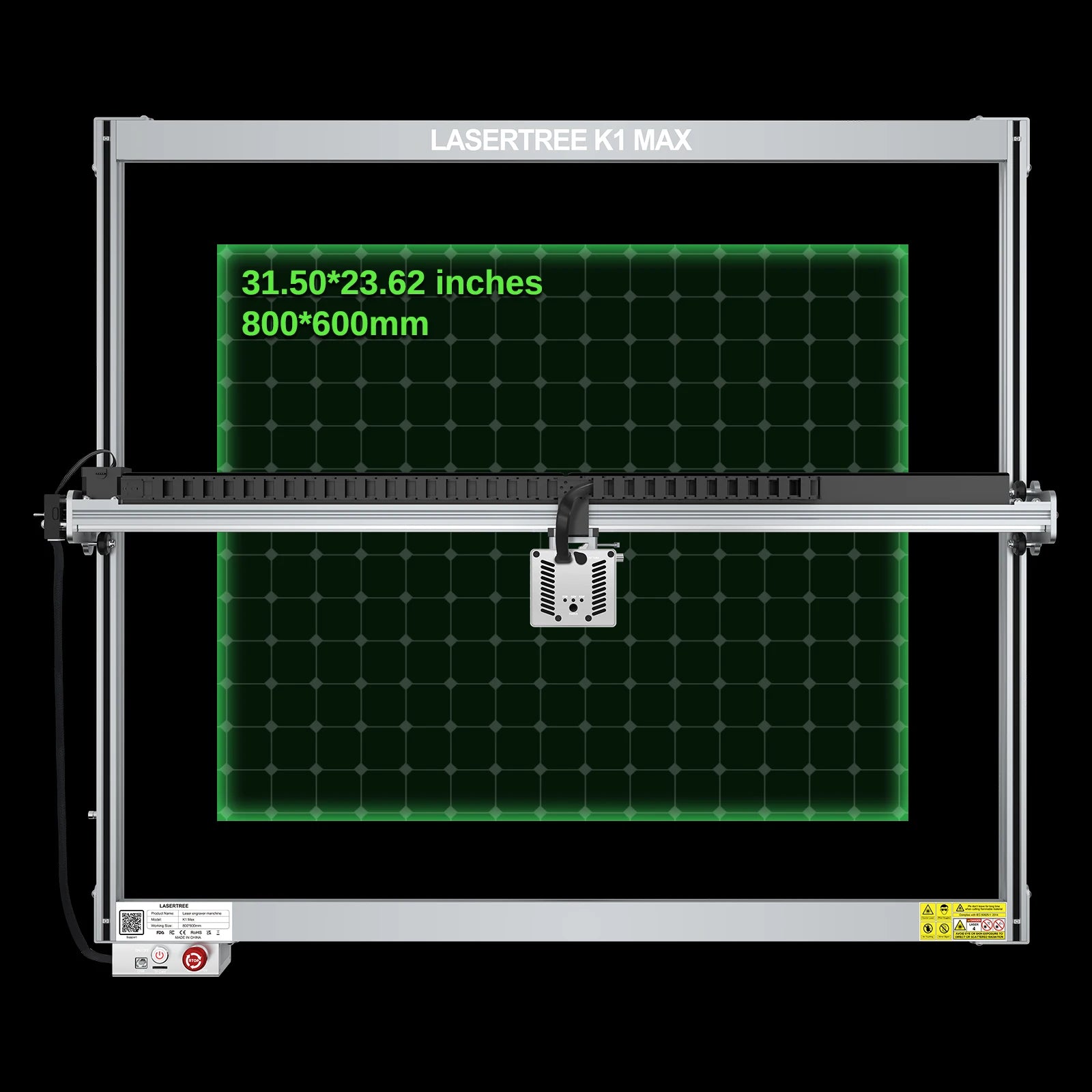 LASER TREE K1 MAX 60W Laser Engraver with Air Pump Honeycomb Panel Engraving Cutting Blue Light Machine Working Area 800×600mm