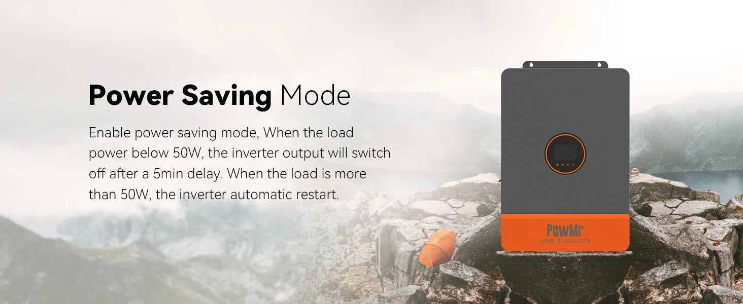 PowMr 12KW 10KW Split Phase Inverter 48V 110V or 220V Hybrid Solar Inverter Dual MPPT Output Off Grid with MPPT 200A Charger