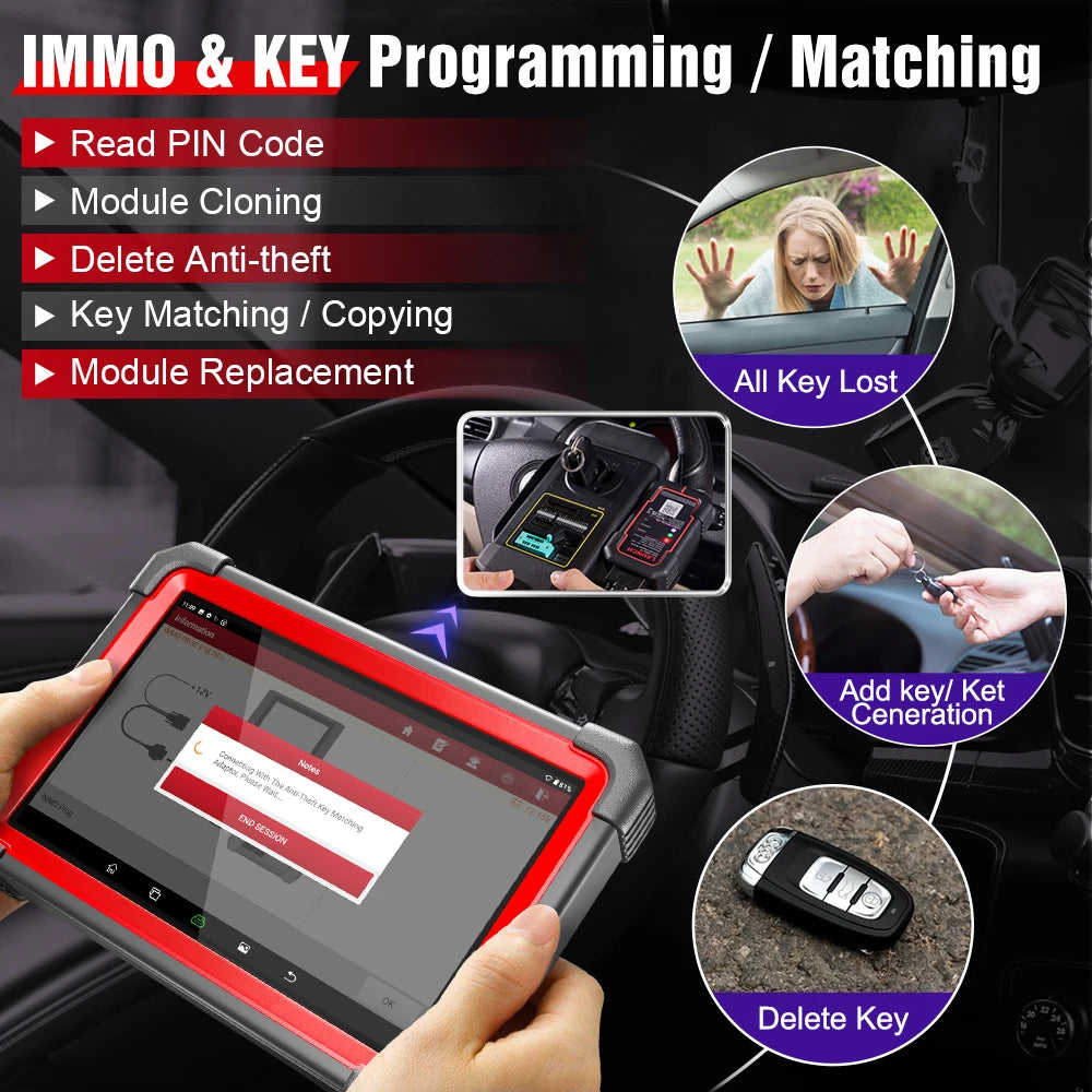 LAUNCH X431 IMMO Plus OBD2 Diagnostic Tools X-PROG 3 Car Key Programmer Anti-Theft Programming Auto Scanner Immobilizer