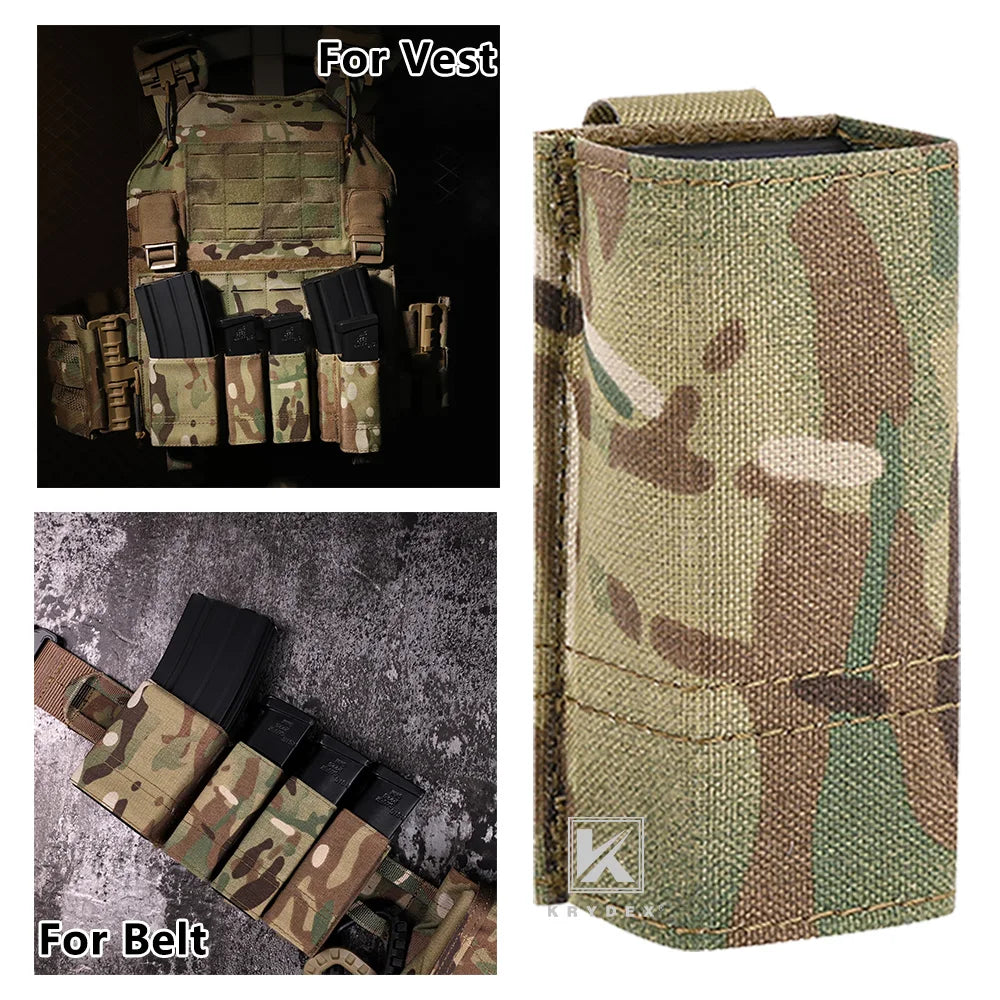 KRYDEX Tactical Single 9mm Pistol Magazine Pouch Kydex Insert 45APC MOLLE Mag Pouch Holder For Duty Belt Vest Hunting Gear