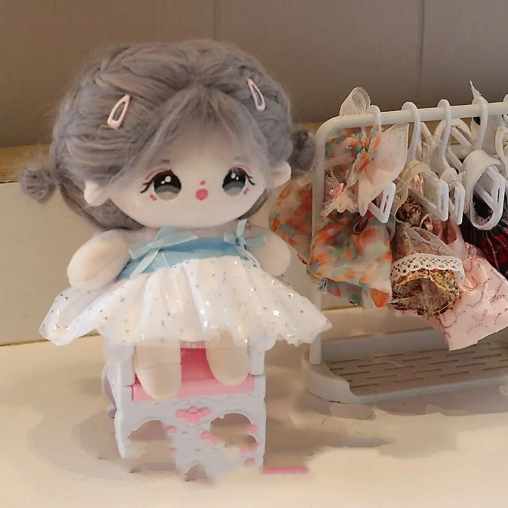 Head Cover 20cm Cotton Doll Dress Shoulder Strap Skirt Hoodies Cotton Doll Clothes DIY Dress Up Sweet Plush Toy Clothes