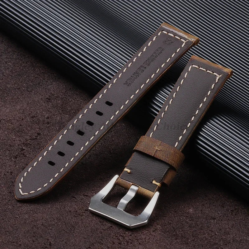 Genuine Leather Watch Strap for Panerai Band Men Women PAM111/441/312 Horse Cowhide Leather Belts 20mm 22mm 24mm 26mm for Casio