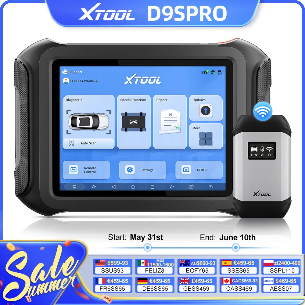 XTOOL D9S PRO Bluetooth Diagnostic Tool ECU Coding Programming Automotive Scanner Key Programmer Topology Map CAN FD DoIP
