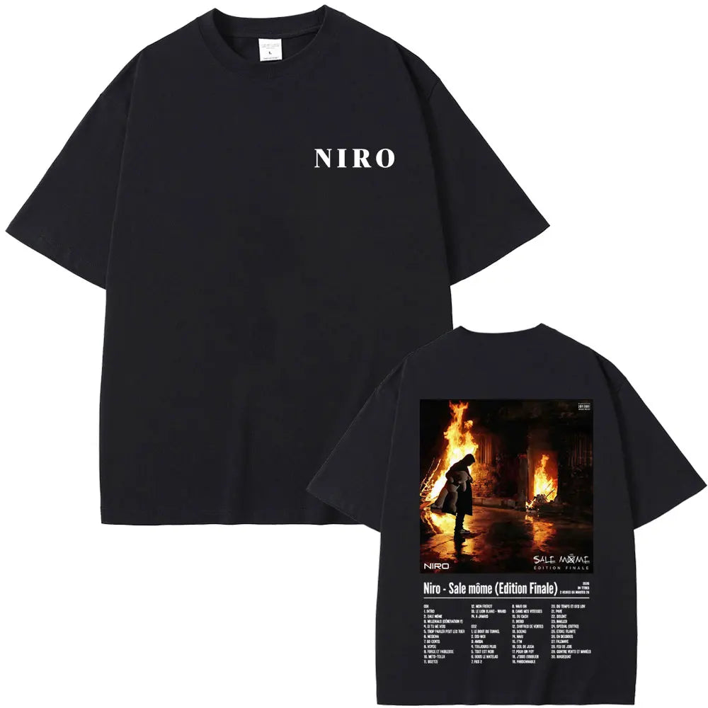Rapper Niro OX7 Album Graphic T-shirt Men Women Hip Hop Fashion Pop Music T-shirts Male Casual Cotton Vintage T Shirt Streetwear