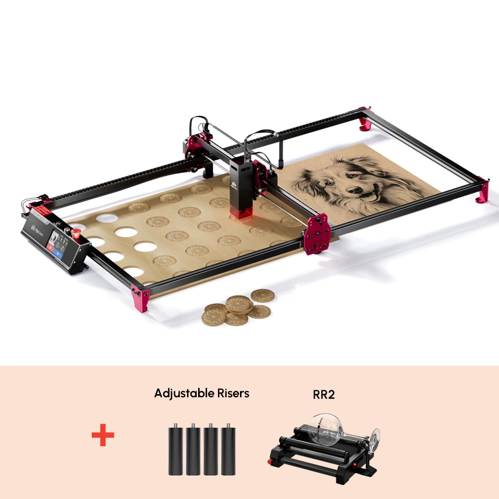 AlgoLaser DIY KIT MK2 Laser Engraver 10W Output CNC Laser Cutter DIY Laser Engraving Machine Cutting Tool Add 3.5IN Touch Screen