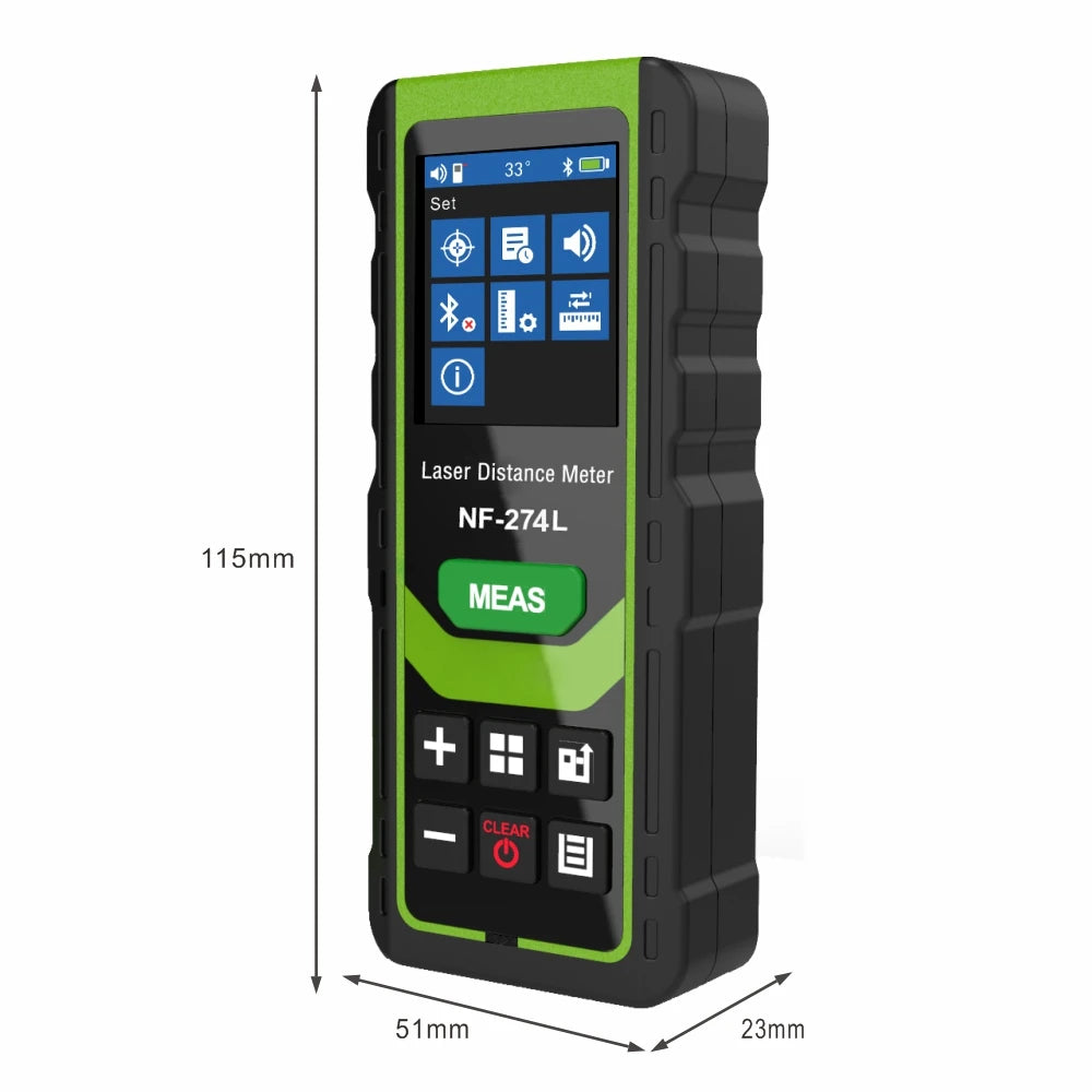 Noyafa Nf-274l Green Laser Distance Meter 60m Rangefinder Laser Range Tape Finder Measure Electronic Level Test Tools