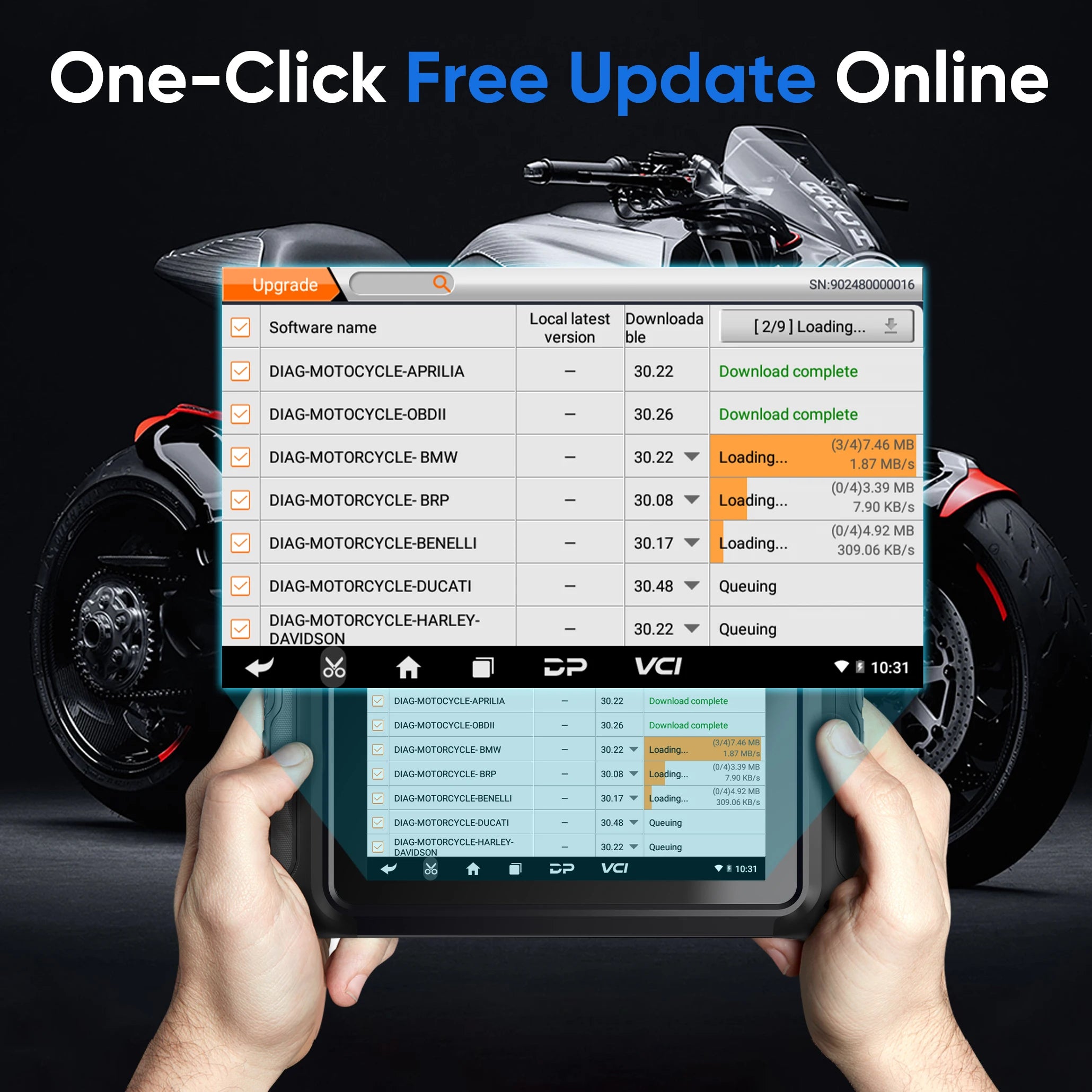 ANCEL MT700 OBD2 Motorcycle Scanner Full System Diagnostic Tool Oil Reset ABS Bleeding ECU Coding Active Test for Motorcycle