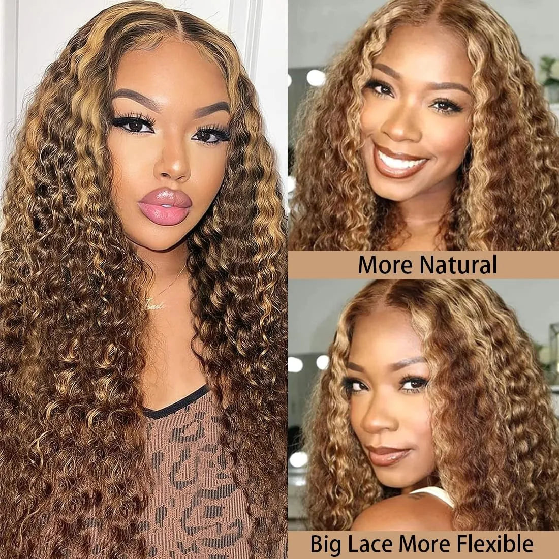 30 40 Inch Highlight 13x6 Hd Lace Frontal Wig Human Hair Pre Plucked Deep Wave 13x4 Honey Blond Curly Lace Front Wigs Human Hair