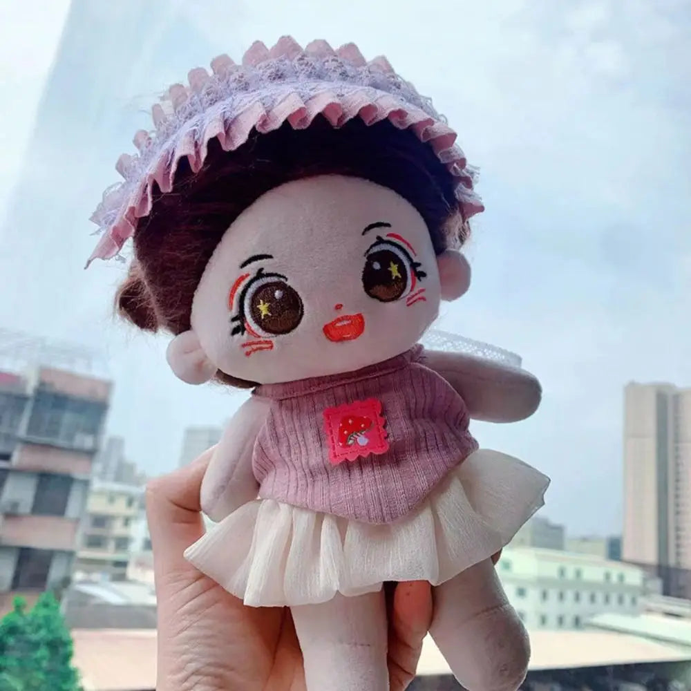 Head Cover 20cm Cotton Doll Dress Shoulder Strap Skirt Hoodies Cotton Doll Clothes DIY Dress Up Sweet Plush Toy Clothes