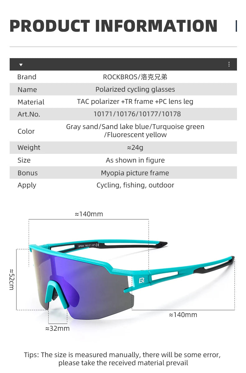 ROCKBROS Bike Glasses UV400 Cycling Eyewear Fishing Hiking Outdoor Sunglasses Polarized Cycling Glasses MTB Road Bicycle Goggles