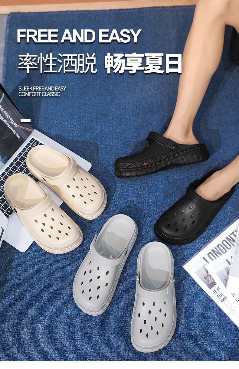 Summer Vacation Style Sandals Men Women Large Size Lightweight Soft Sole Comfort Footwear Men's Women's Slippers