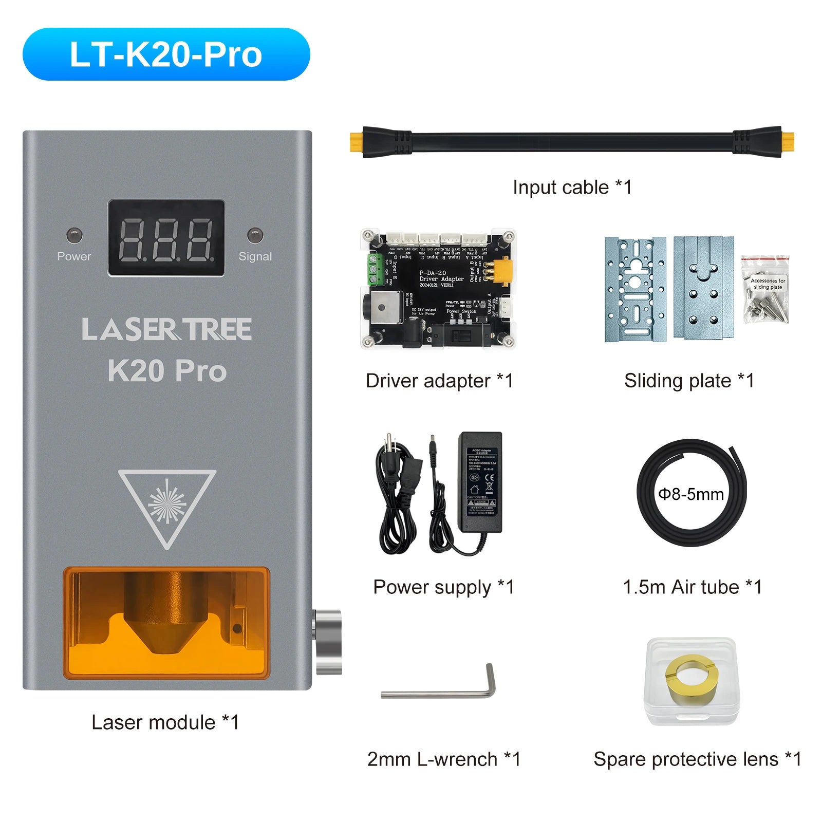 LASER TREE 20W/10W/5W/4W Laser Head For CNC Engraver Wood Cutting DIY Laser Tools 450nm TTL/ PWM Blue Light Laser Module