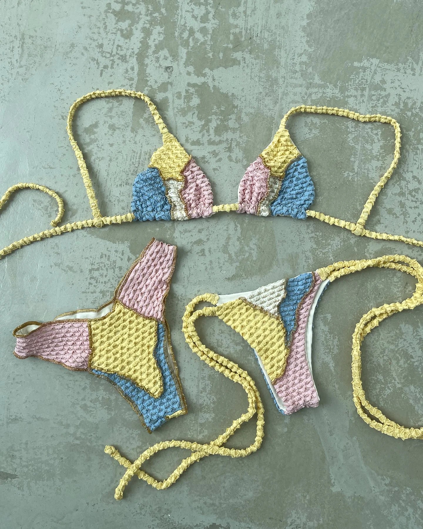 2025 Flower Bikini Set Brazilian Biquini Low Waist Swimwear Push Up SwimSuit Women Solid Swimwear Sexy Beach Wear Female