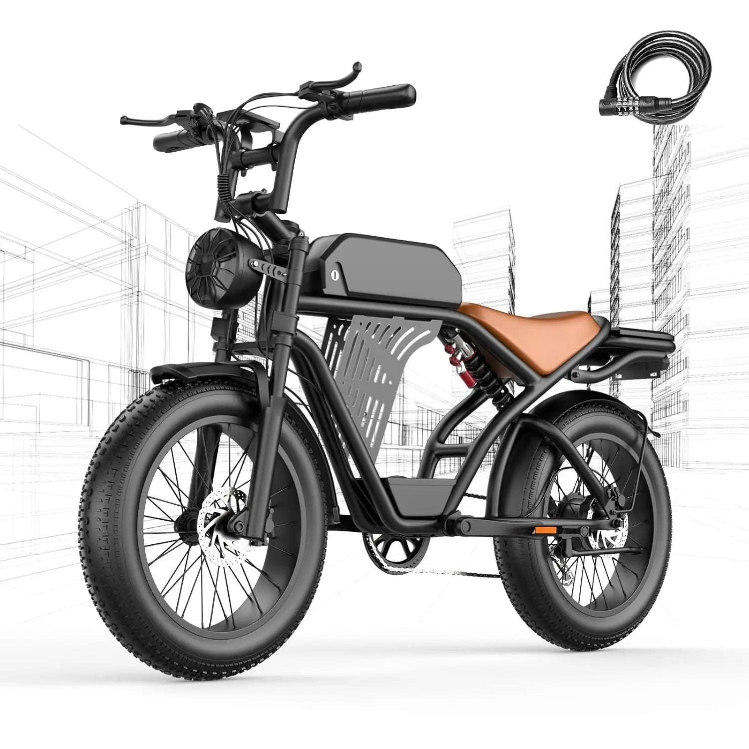 Electric Bike for Adults, 2000W Peak 30MPH 48V/25AH E-Bike,65 Miles Electric Motorcycle with NFC & Password Unlock,, Customized