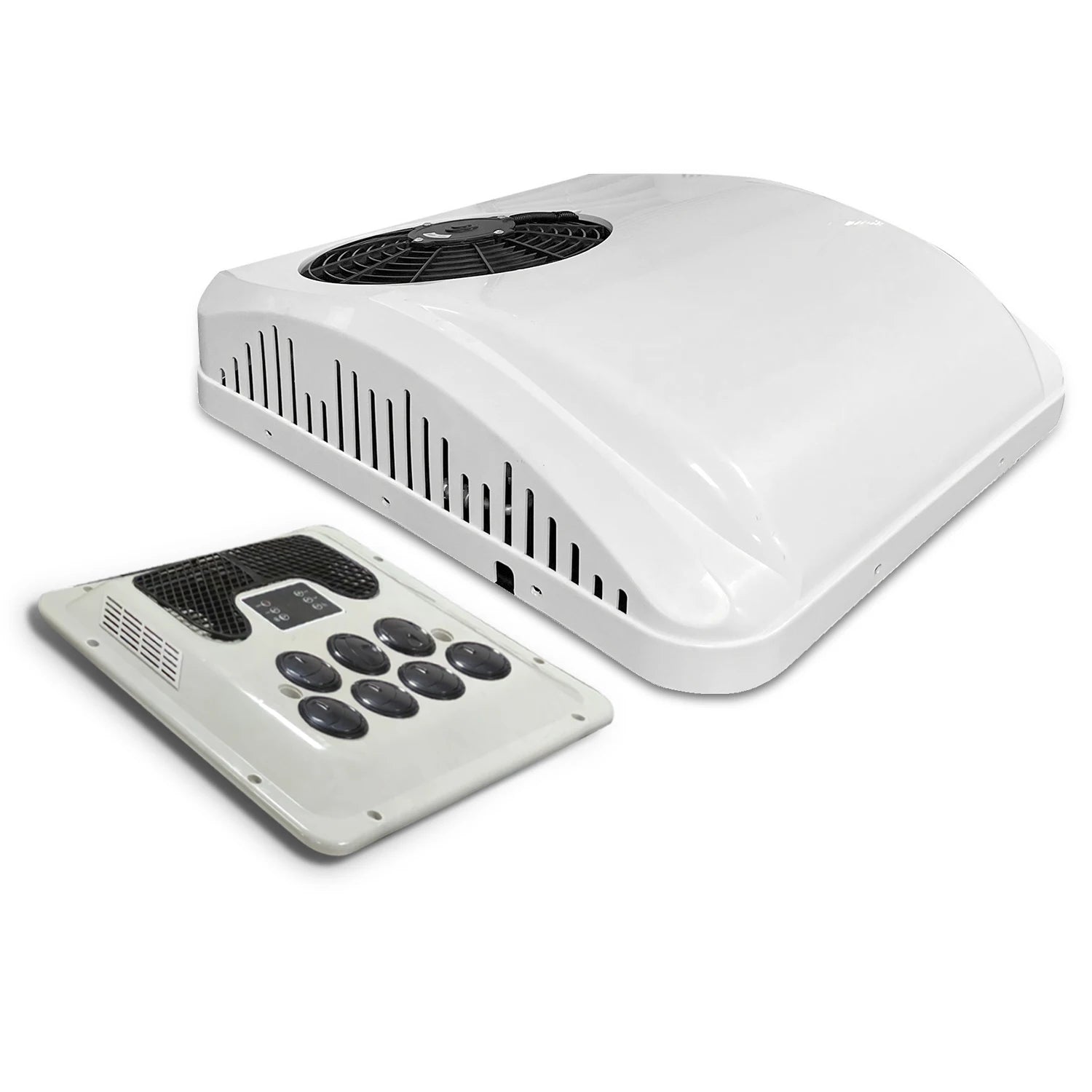 Treeligo 12V/24V 13500BTU Roof Air Conditioner Electric Cool RV Rooftop Parking AC Unit for Truck Camper Van Caravans Motor home