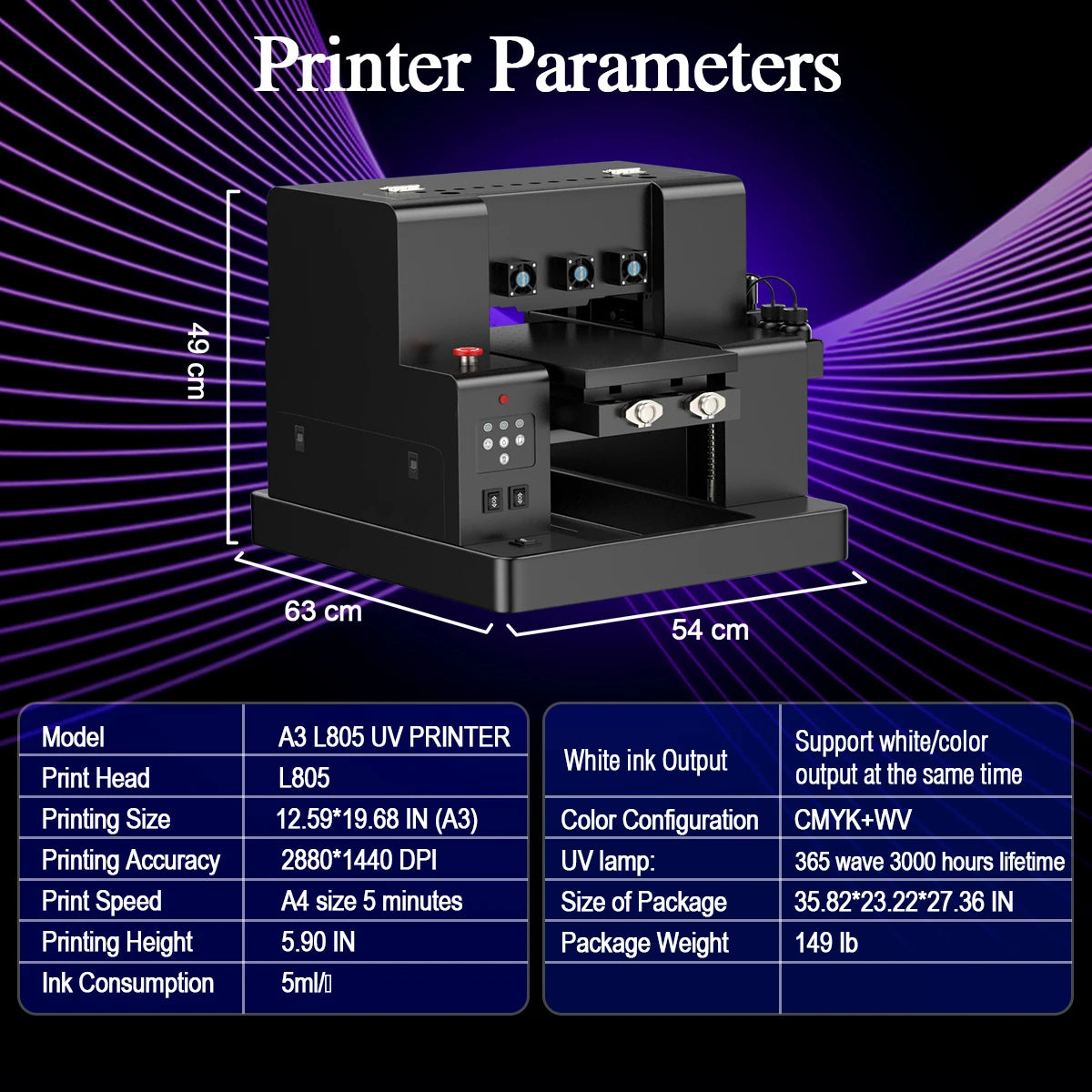 A3 UV Printer Impresora L805 UV Printer Machine UV Flatbed Printer For Bottle Wood Metal A4 UV DTF Printer Sticker 3d Printe