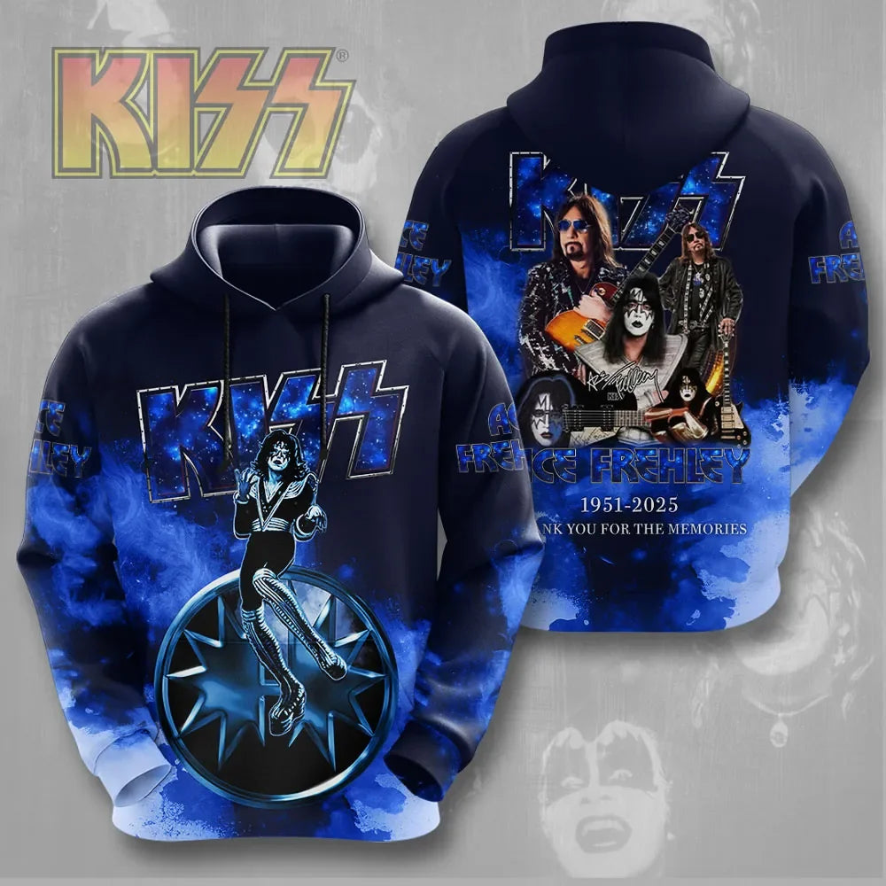 Rock KISS Hoodie Sweatshirt Male 3D Print Men Women Hip Hop Trend Tracksuit Pullover Coat Oversized Y2k Men's Hoodies