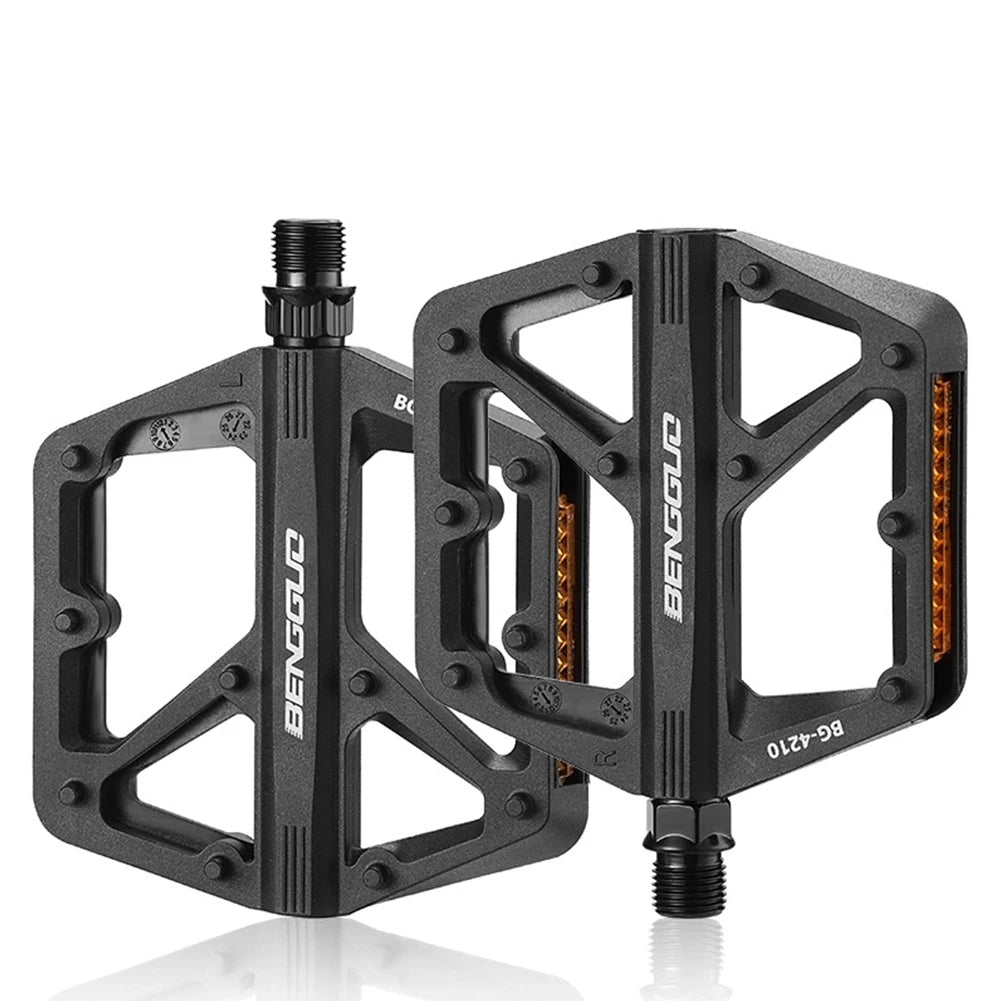 Double DU Bearing Nylon Bicycle Pedals with Reflector Ultralight Bike Pedals Bicycle Platform Pedals Bike Accessories