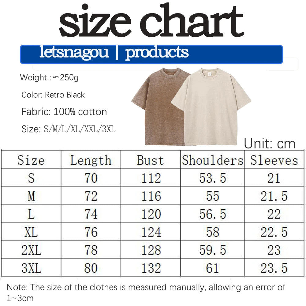 Hip Hop Men Streetwear Vintage Washed T-Shirt Anime Graphic T Shirt Men Harajuku Cotton Casual Short Sleeve Loose Vintage Tops