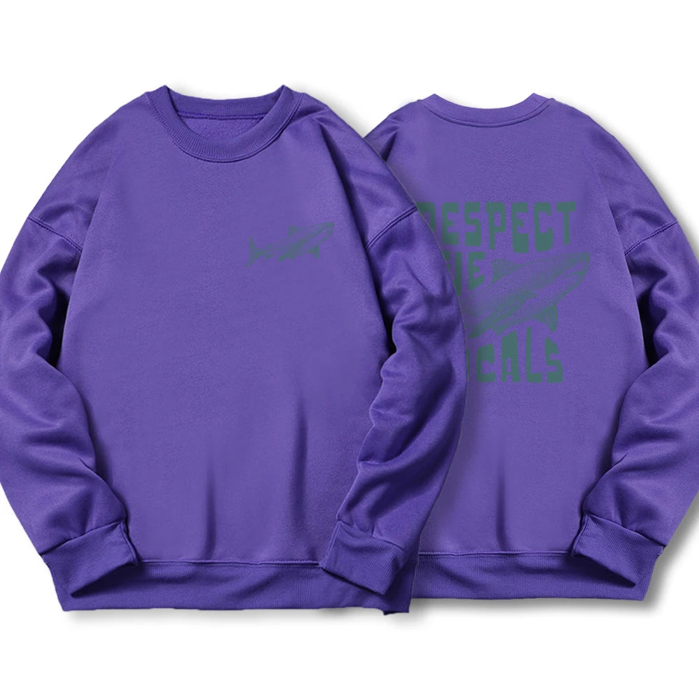 Respect The Locals Shark Male Hoodies Fashion Casual Hoodie Oversize Loose New Sweatshirts Autumn Warm Fleece Clothing Women