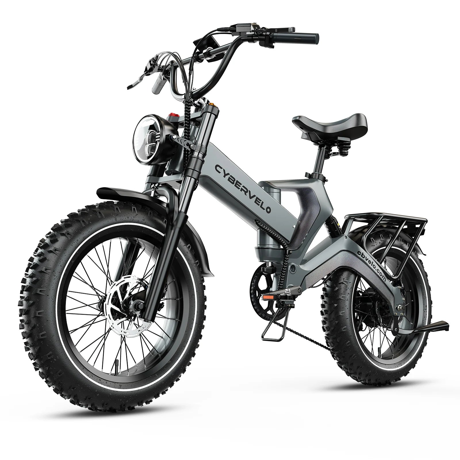 2000W Peak Folding Electric Bike Cybervelo EK6 Adults 30+MPH 48V 25Ah Removable Battery 20" Fat Tire Off Road E-bike