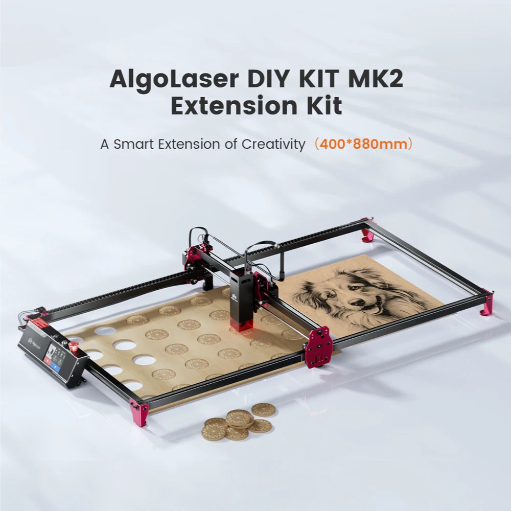AlgoLaser DIY KIT MK2 Laser Engraver 10W Output CNC Laser Cutter DIY Laser Engraving Machine Cutting Tool Add 3.5IN Touch Screen