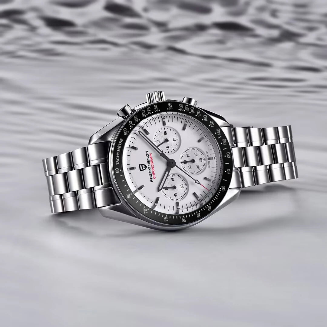 PAGANI DESIGN 2026 New Saturn Watch Luxury Quartz Watches For Men Stainless steel Luminous AR Sapphire crystal Chronograph Man