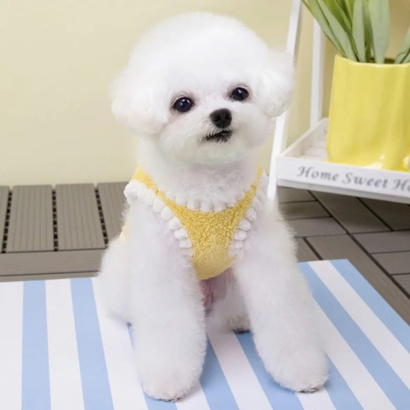 Rabbit Pattern Dog Vest Warm Plush Dog Clothes Autumn Soft Puppy Hoodies Luxury Cute Cat Vest Pullover Bichon Poodle Pet Apparel