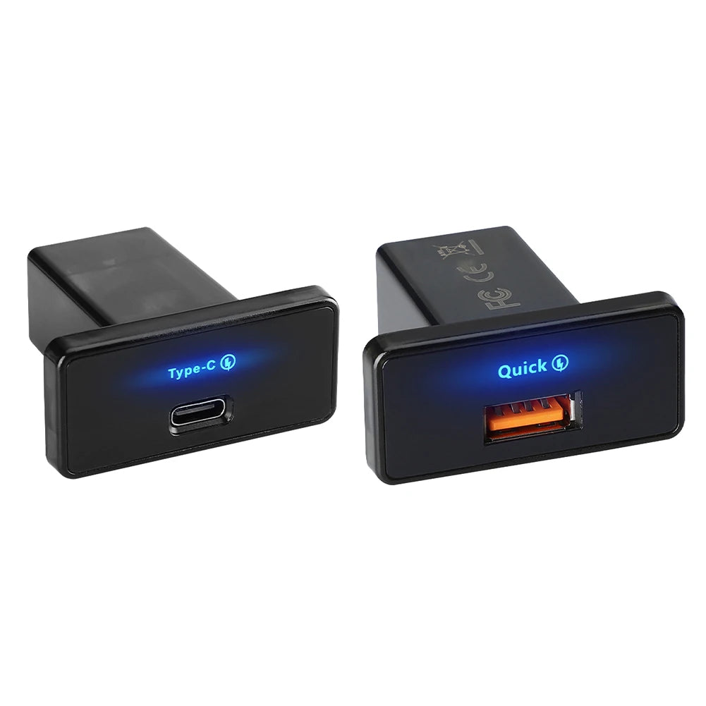 18W/30W Car Charger 12V-24V PD Type C/USB RV USB Outlet Adapter Fast Charging Power Outlet for Marine Boat ATV Camping Truck