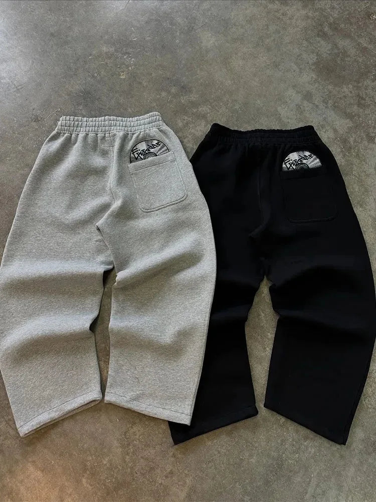 Trendy High Street Retro Casual Streetwear Men's Sports Suit Y2K Harajuku Embroidered Hoodie men Hip-hop Loose Sweatpants