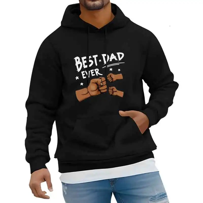 Autumn Black Men Trend Hoodies Women Casual Streetwear Best Dad Print Sweatshirts Long Sleeve Harajuku Y2K Tops Spring White