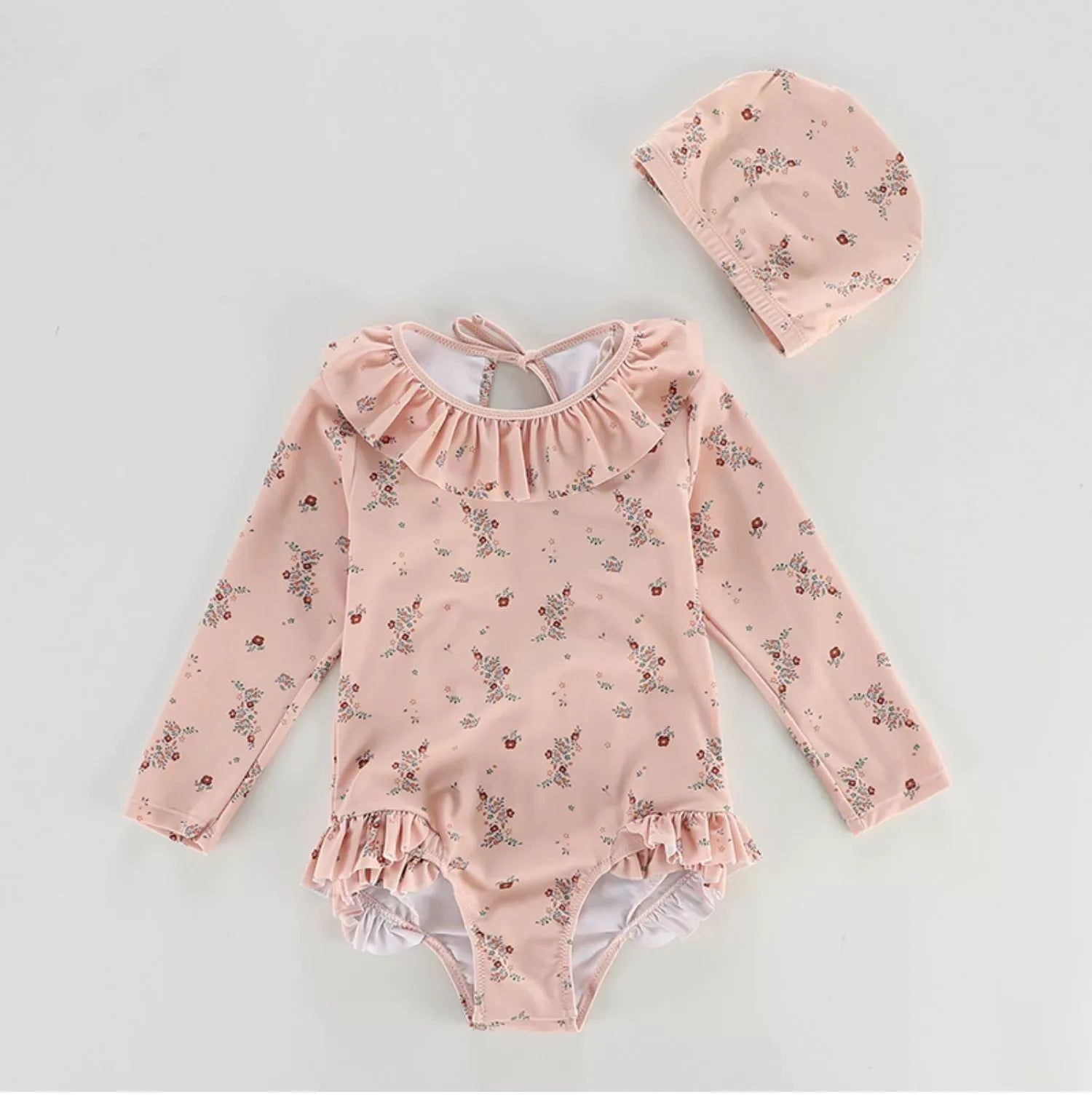 deer jonmi 2026 New Summer Baby Girls Floral Printed Swimwear Shoulder Off Kids Jumpsuits Vacation Clothes Beach Bikini Swimsuit