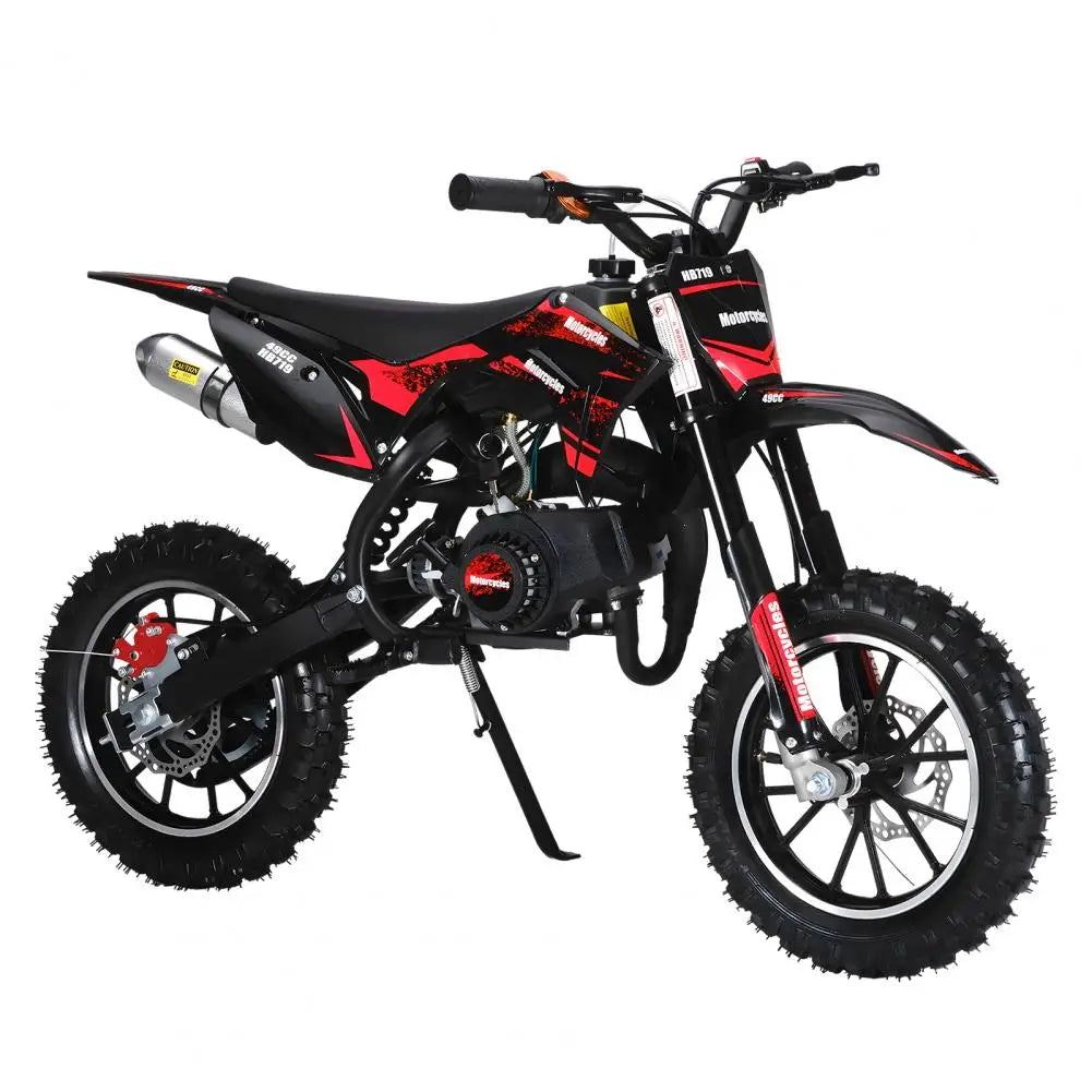 Gas Bike For Kids, Mini Dirt Bike, 49CC 2-Stroke Gas Powered Motorcycle, Shock Absorption Pocket Motorbike, Up to 25 Mph