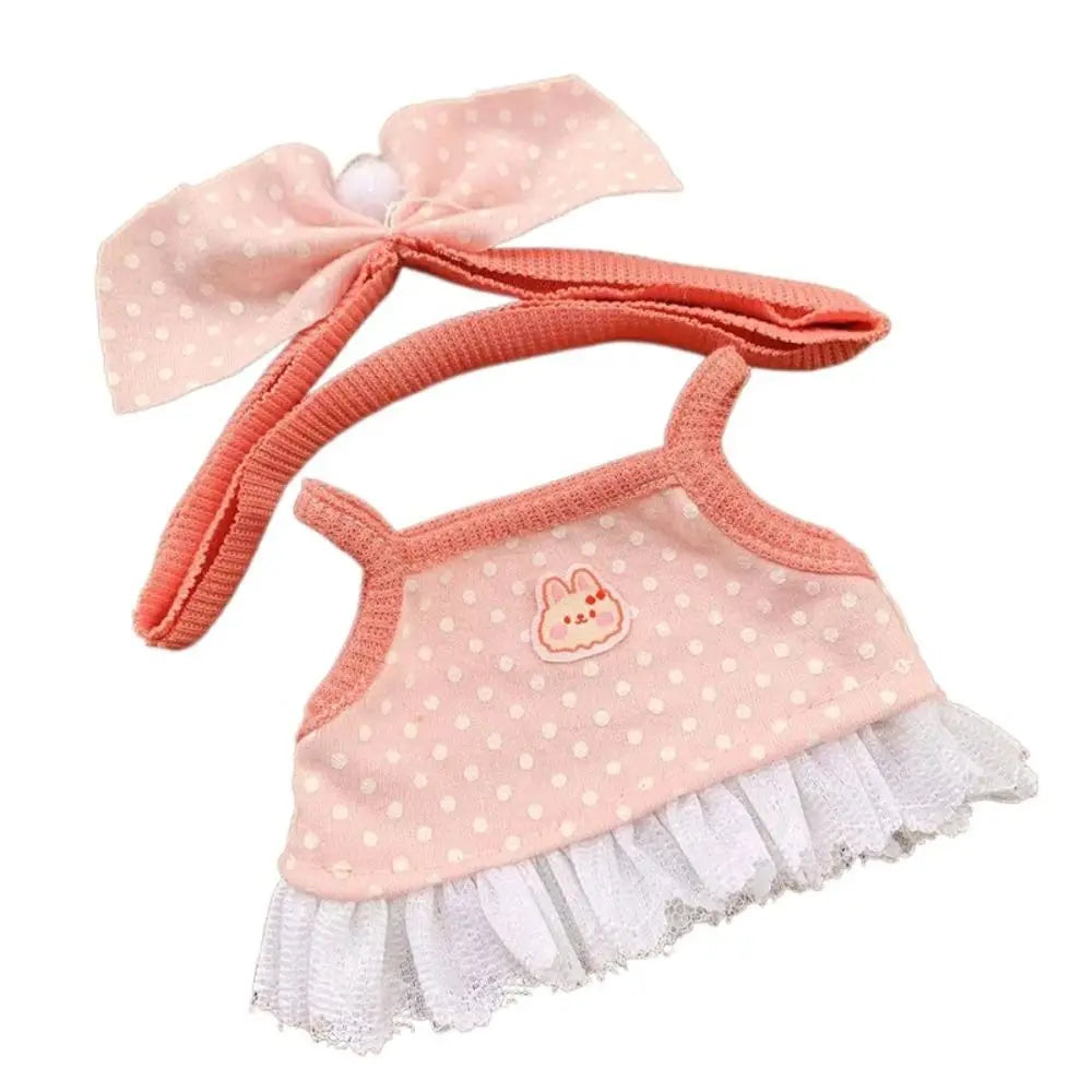 Head Cover 20cm Cotton Doll Dress Shoulder Strap Skirt Hoodies Cotton Doll Clothes DIY Dress Up Sweet Plush Toy Clothes