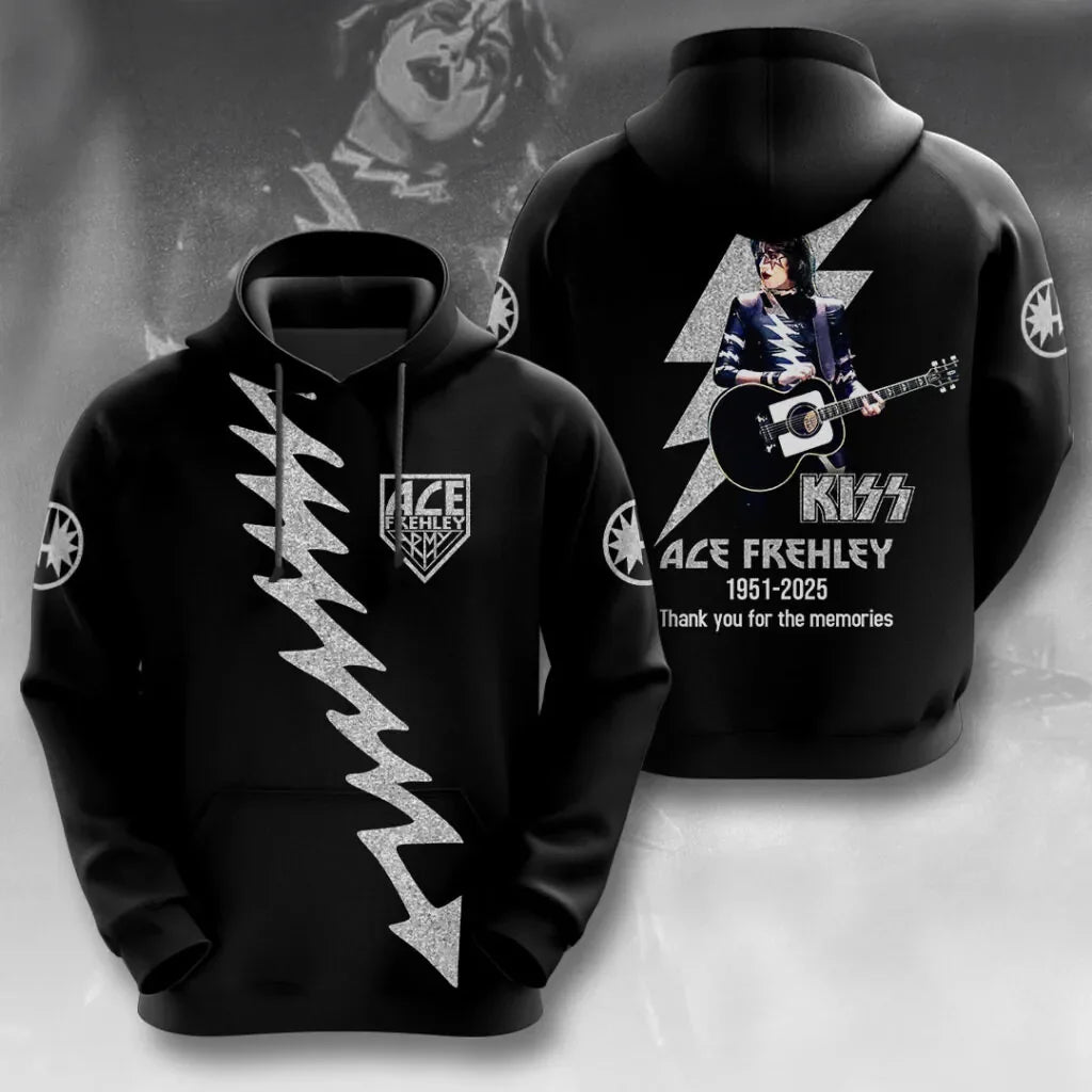 Rock KISS Hoodie Sweatshirt Male 3D Print Men Women Hip Hop Trend Tracksuit Pullover Coat Oversized Y2k Men's Hoodies