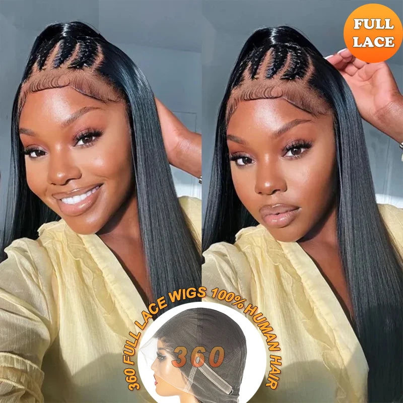 250% Full lace wig human hair wigs 100% human hair Brazilian PrePlucked hd Lace wigs 360 Straight human hair full lace wig