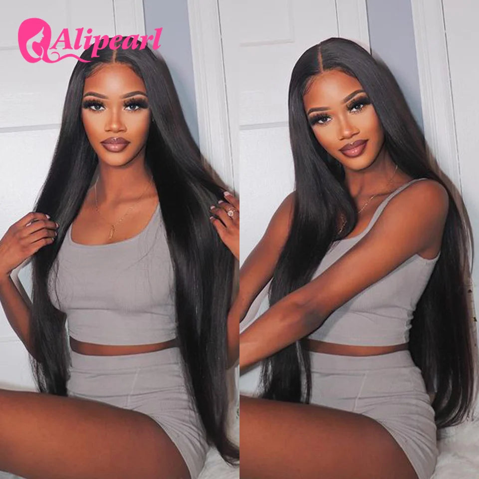 AliPearl Hair Real HD 5x5 Lace Closure Wig Human Hair Wigs Brazilian Straight Human Hair Wig Pre-Plucked For Women