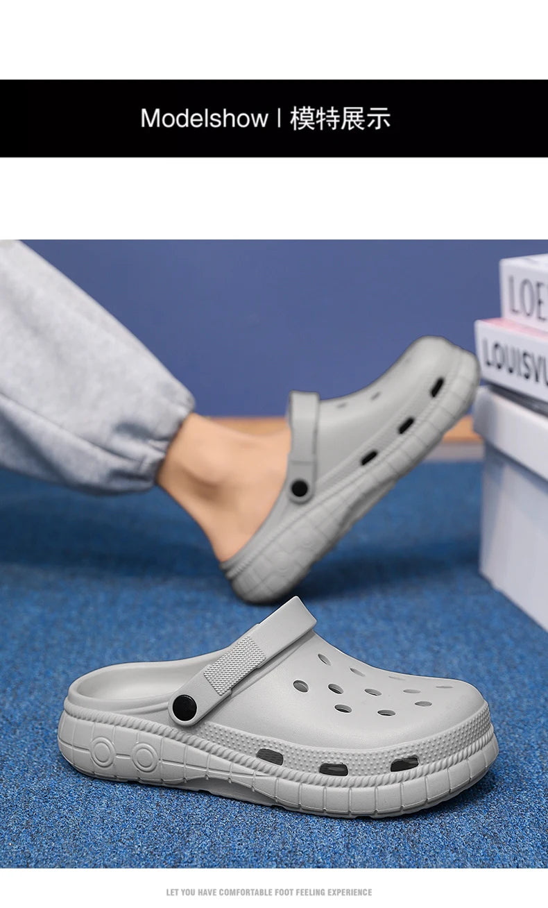 Summer Vacation Style Sandals Men Women Large Size Lightweight Soft Sole Comfort Footwear Men's Women's Slippers
