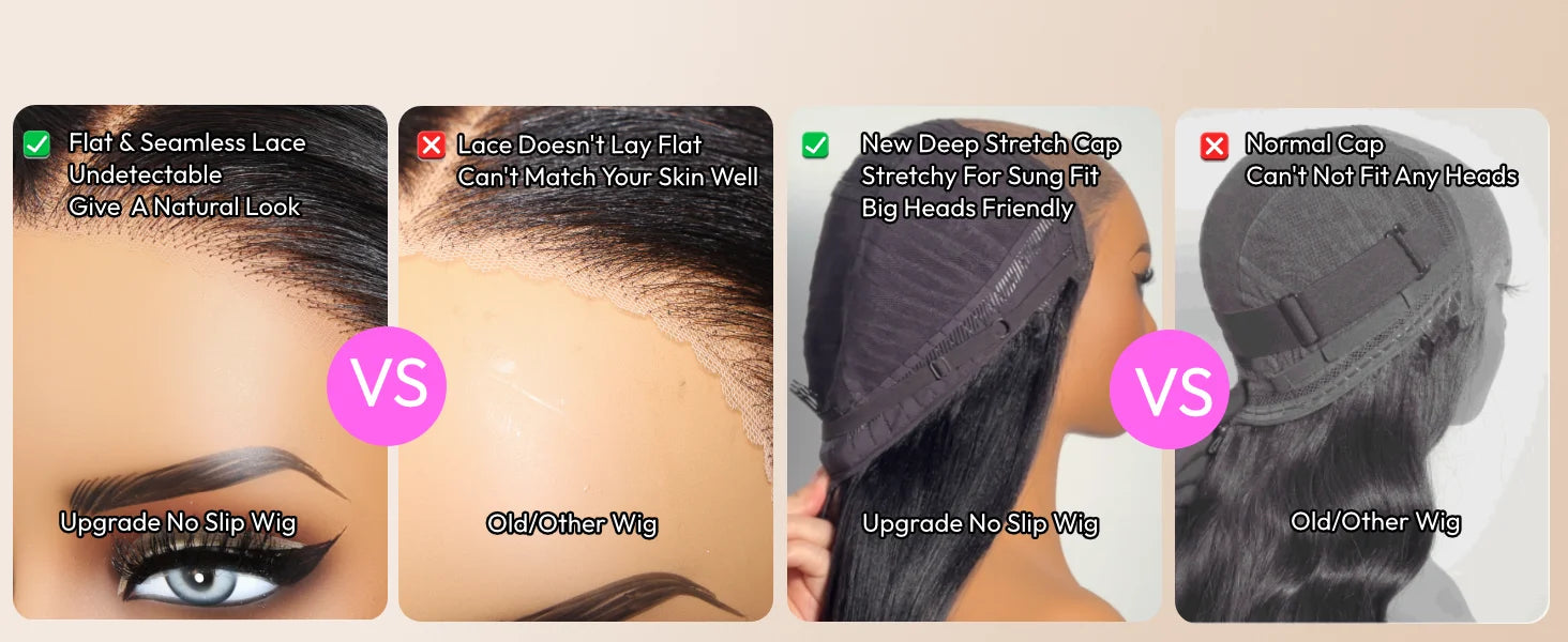 UNice 7x5 Bye Bye Slip™ Left Side Part Honey Blonde Highlight Water Wave Curly Bob Wig With Drawstring Glueless Human Hair Wigs
