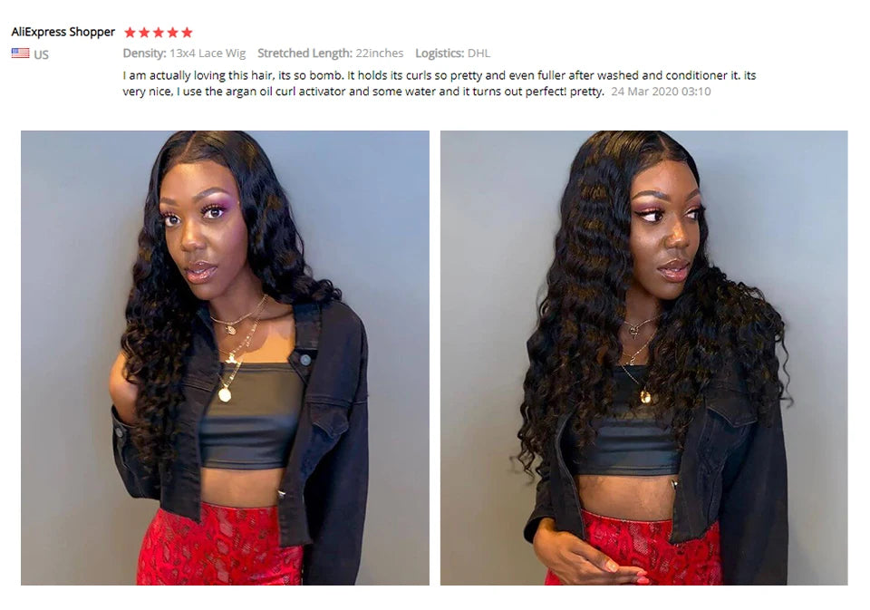 Siyun Show Loose Deep Wave Wig 30 Inch 13X6 HD Transparent Lace Frontal Wig 250 Density Lace Front Human Hair Wigs For Women