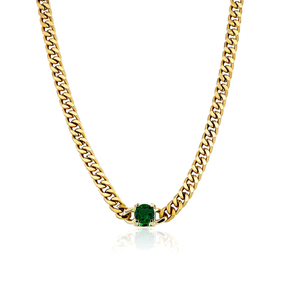 TOPGRILLZ 3MM Stainless Steel Cuban Chain With Cubic Zirconia Hip Hop Silver Gold Color Necklace Jewelry For Women
